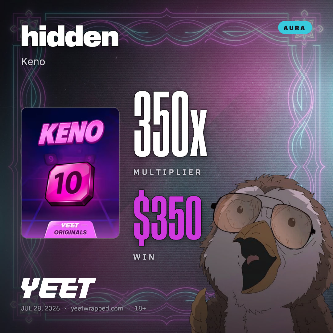 hidden hit 350x on Keno