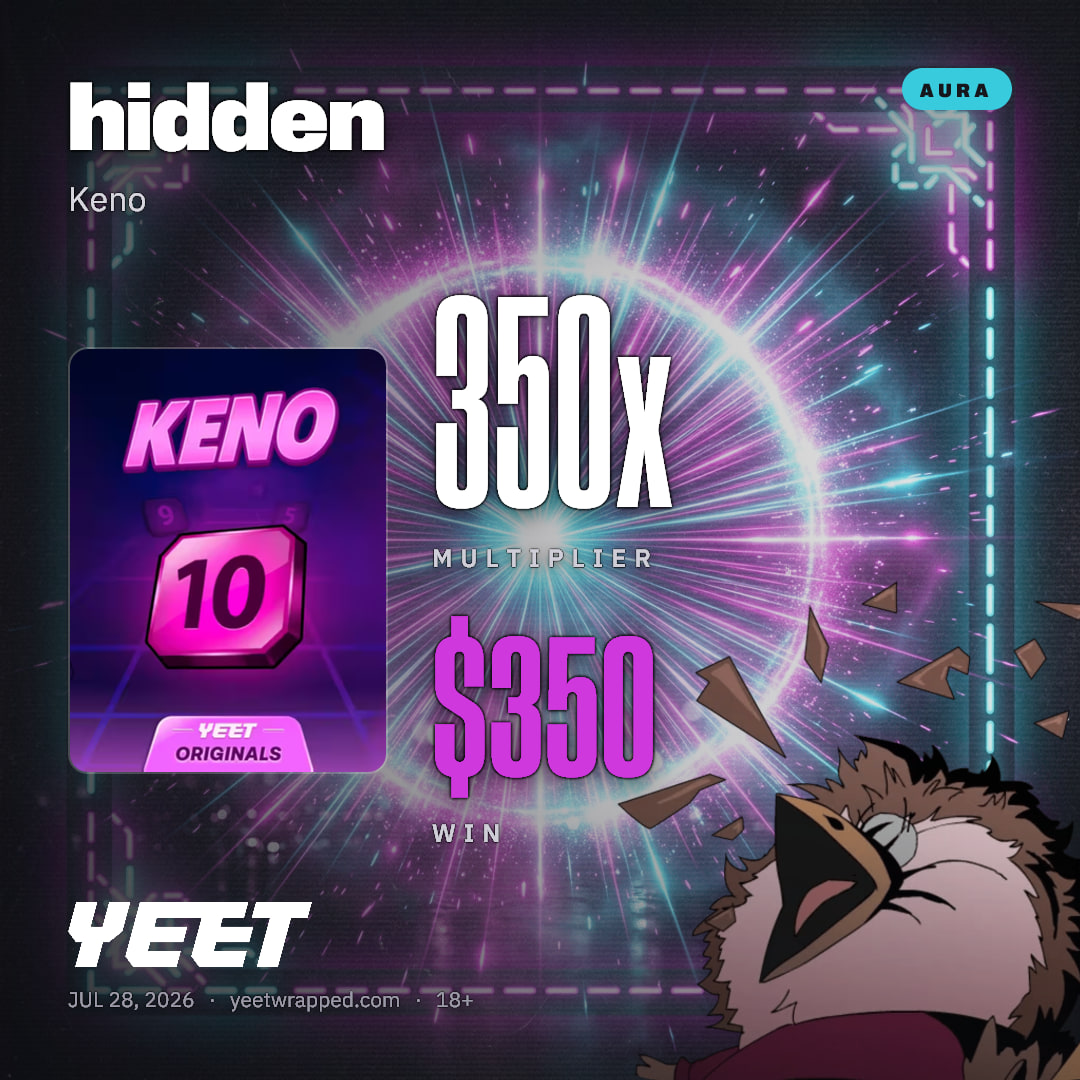 hidden hit 350x on Keno