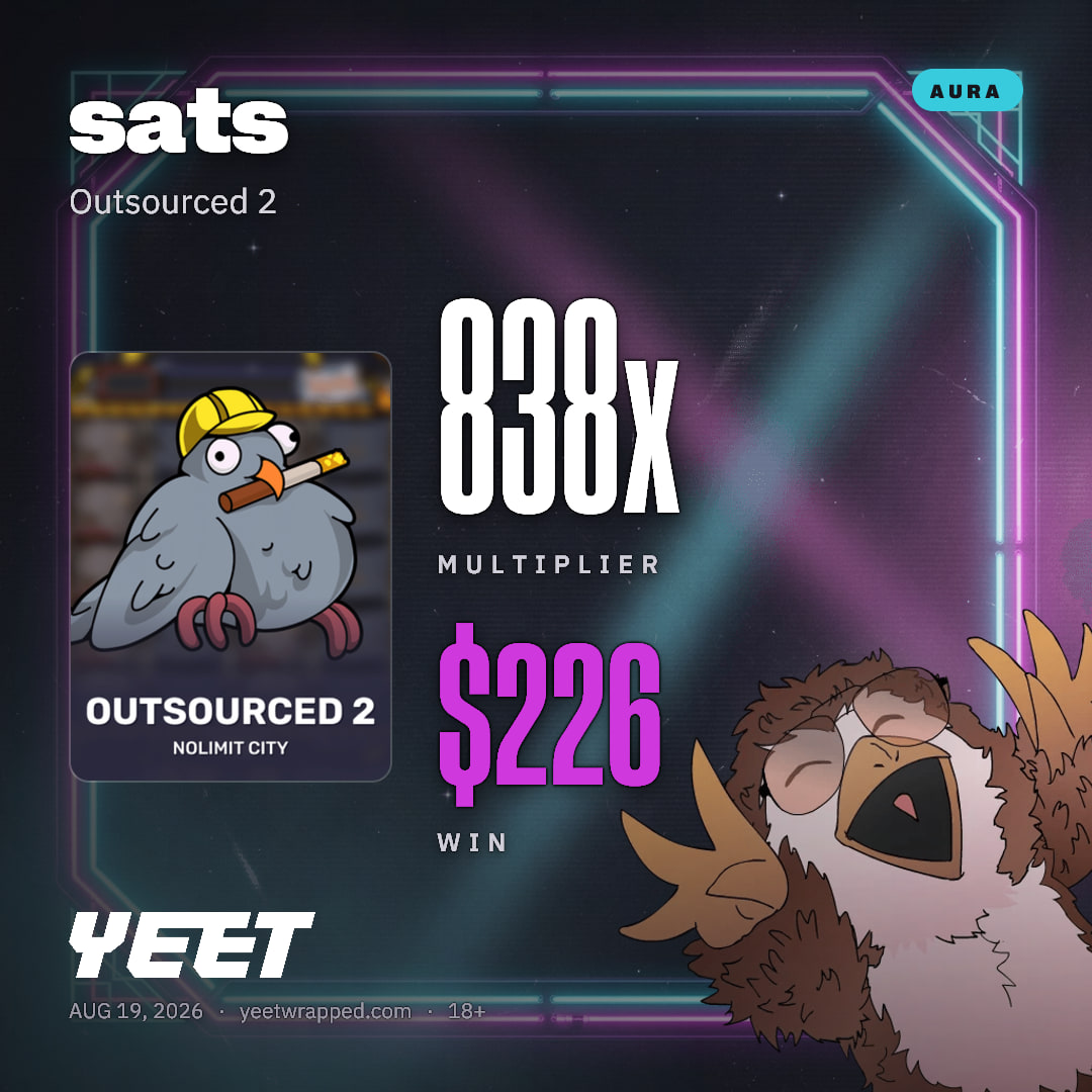 sats hit 837.7x on Outsourced 2