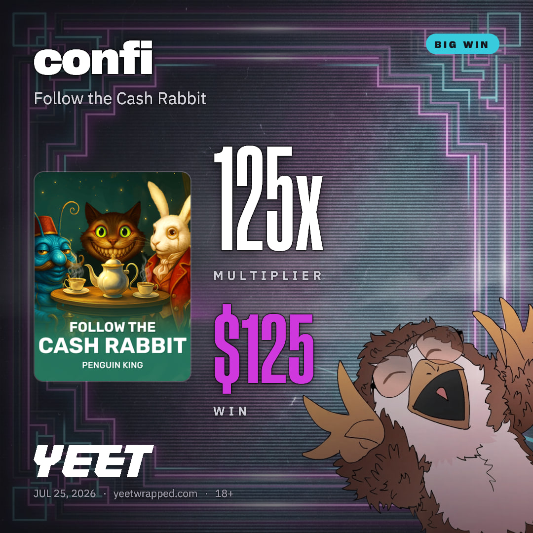 confi hit 125x on Follow the Cash Rabbit