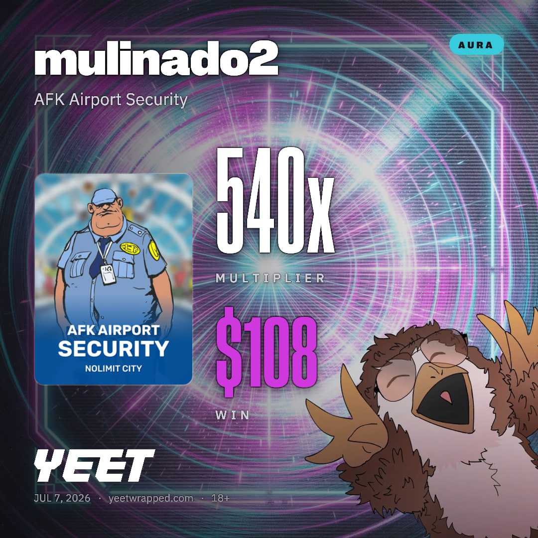 mulinado2 hit 540.2x on AFK Airport Security