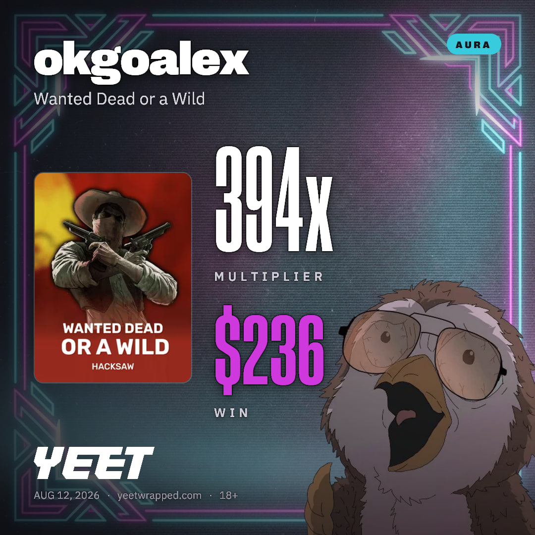 okgoalex hit 393.6x on Wanted Dead or a Wild