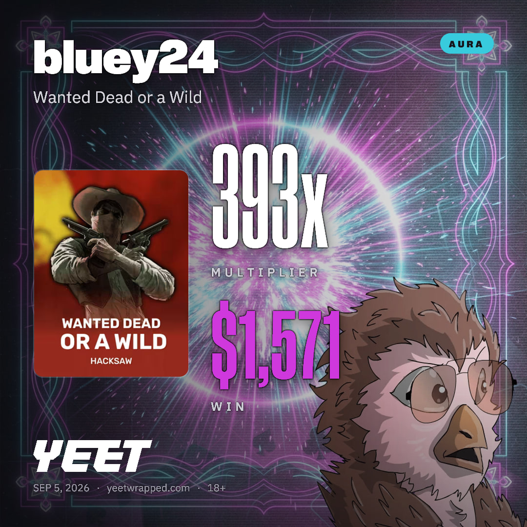 bluey24 hit 392.8x on Wanted Dead or a Wild