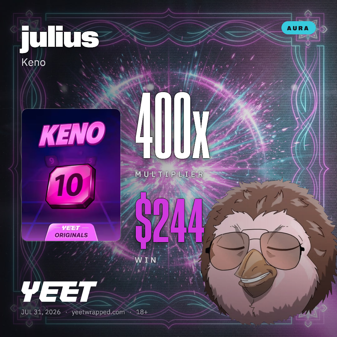 julius hit 400x on Keno