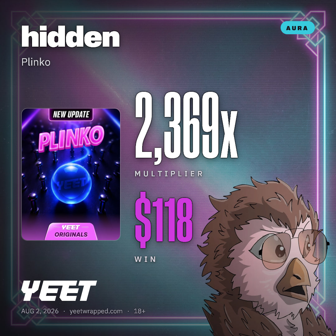 hidden hit 2,369x on Plinko