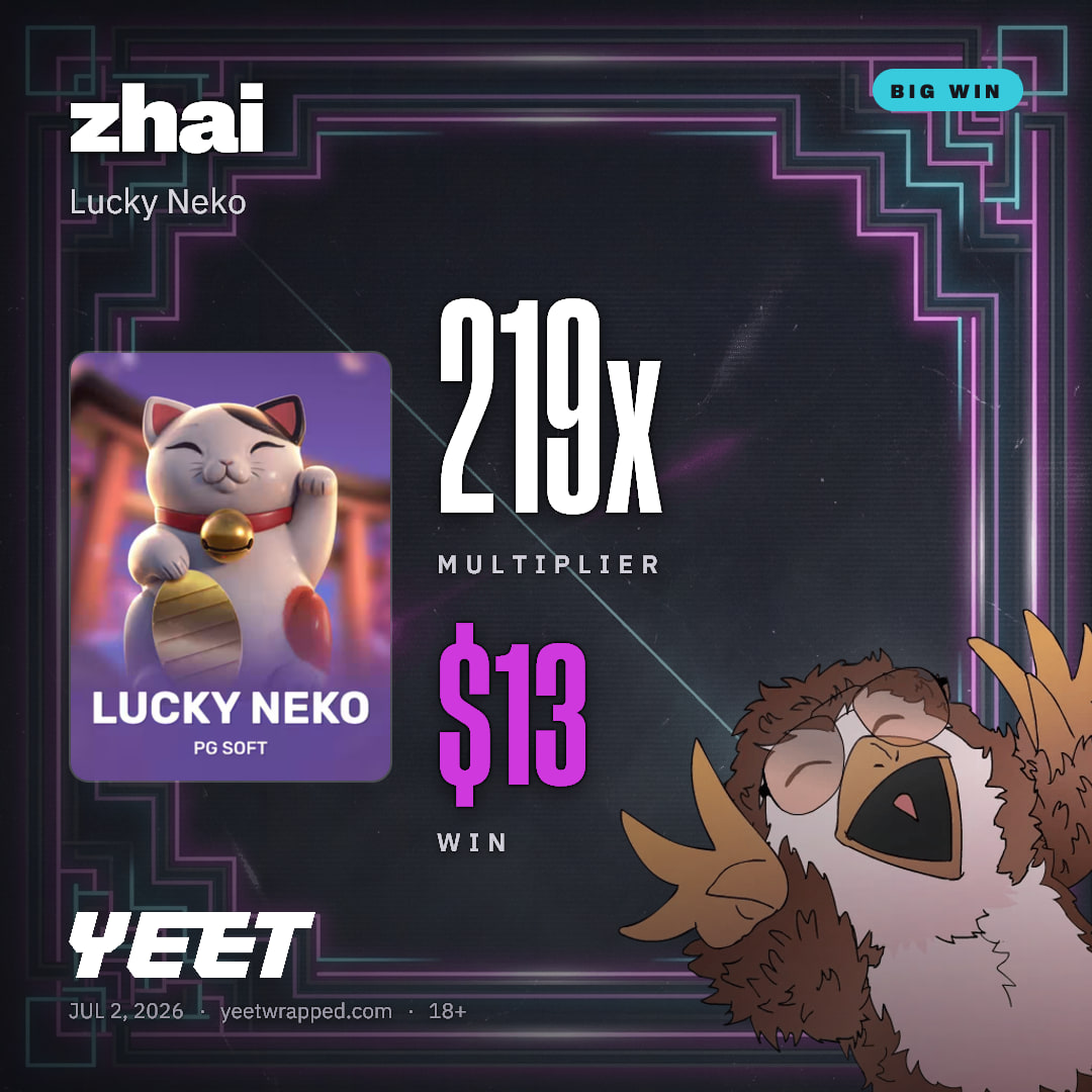 zhai hit 219.4x on Lucky Neko