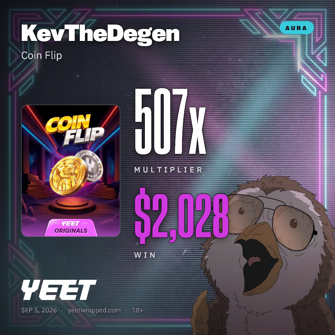 KevTheDegen hit 506.9x on Coin Flip