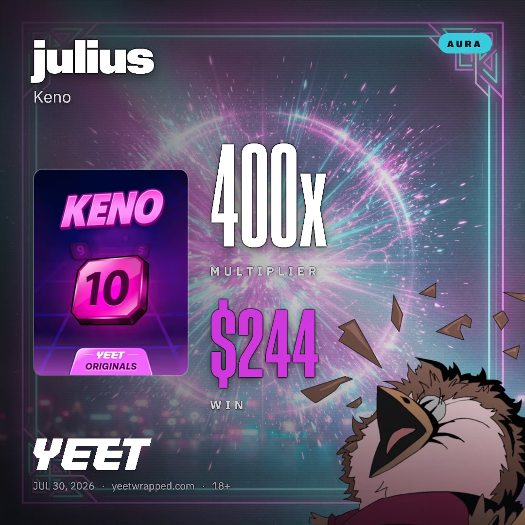 julius hit 400x on Keno
