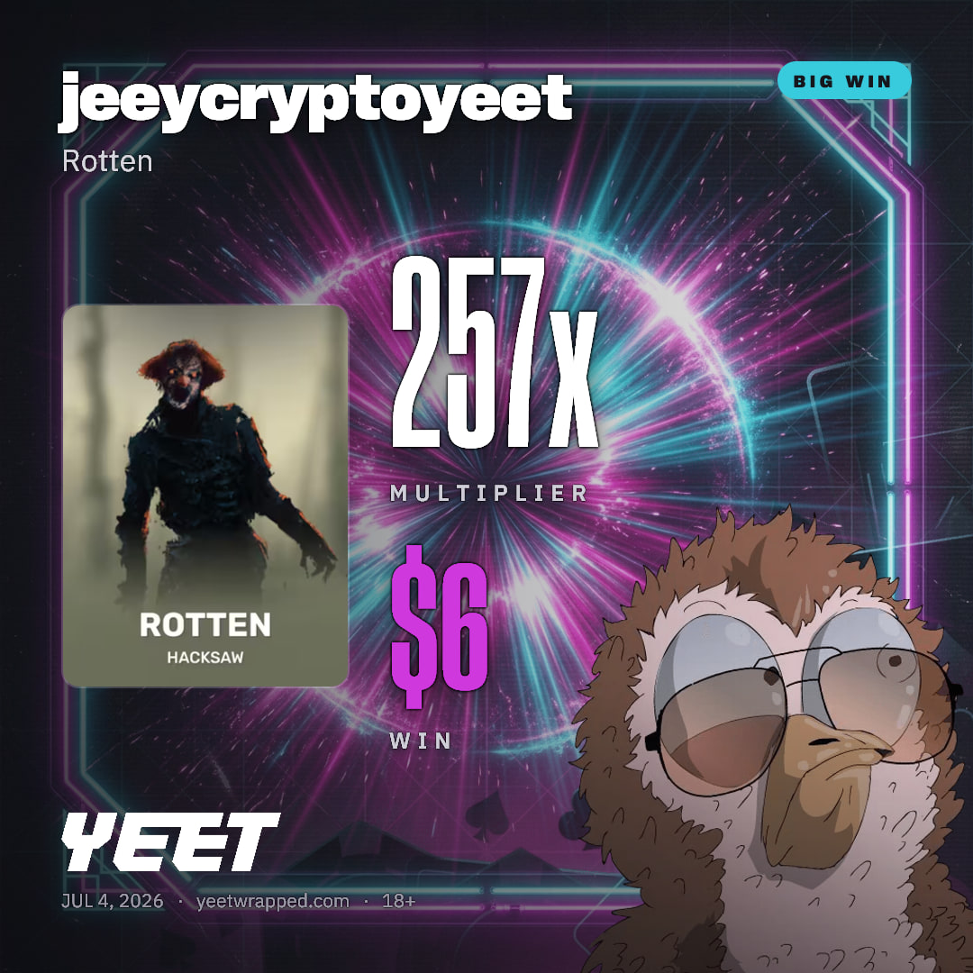 jeeycryptoyeet hit 257.1x on Rotten