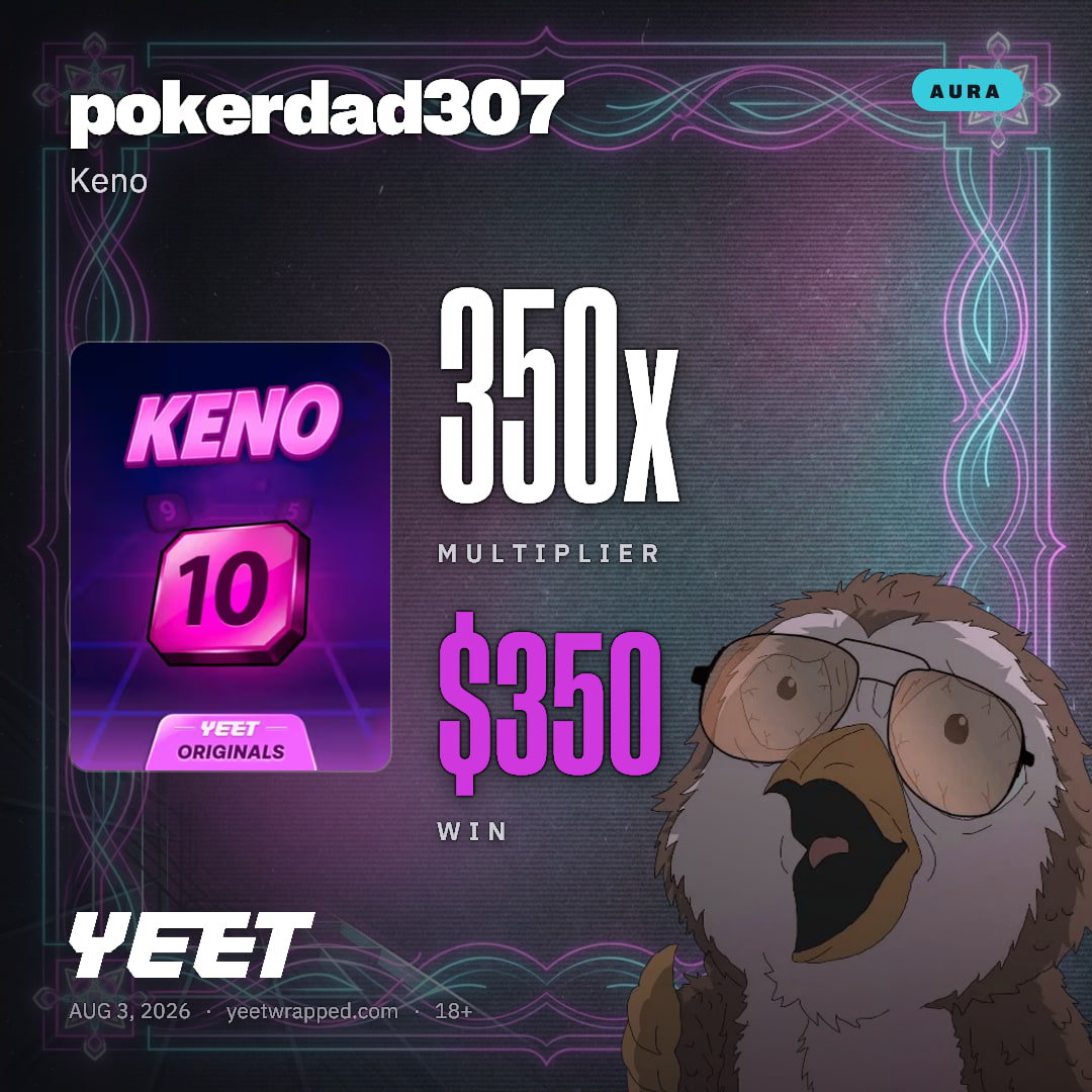 pokerdad307 hit 350x on Keno