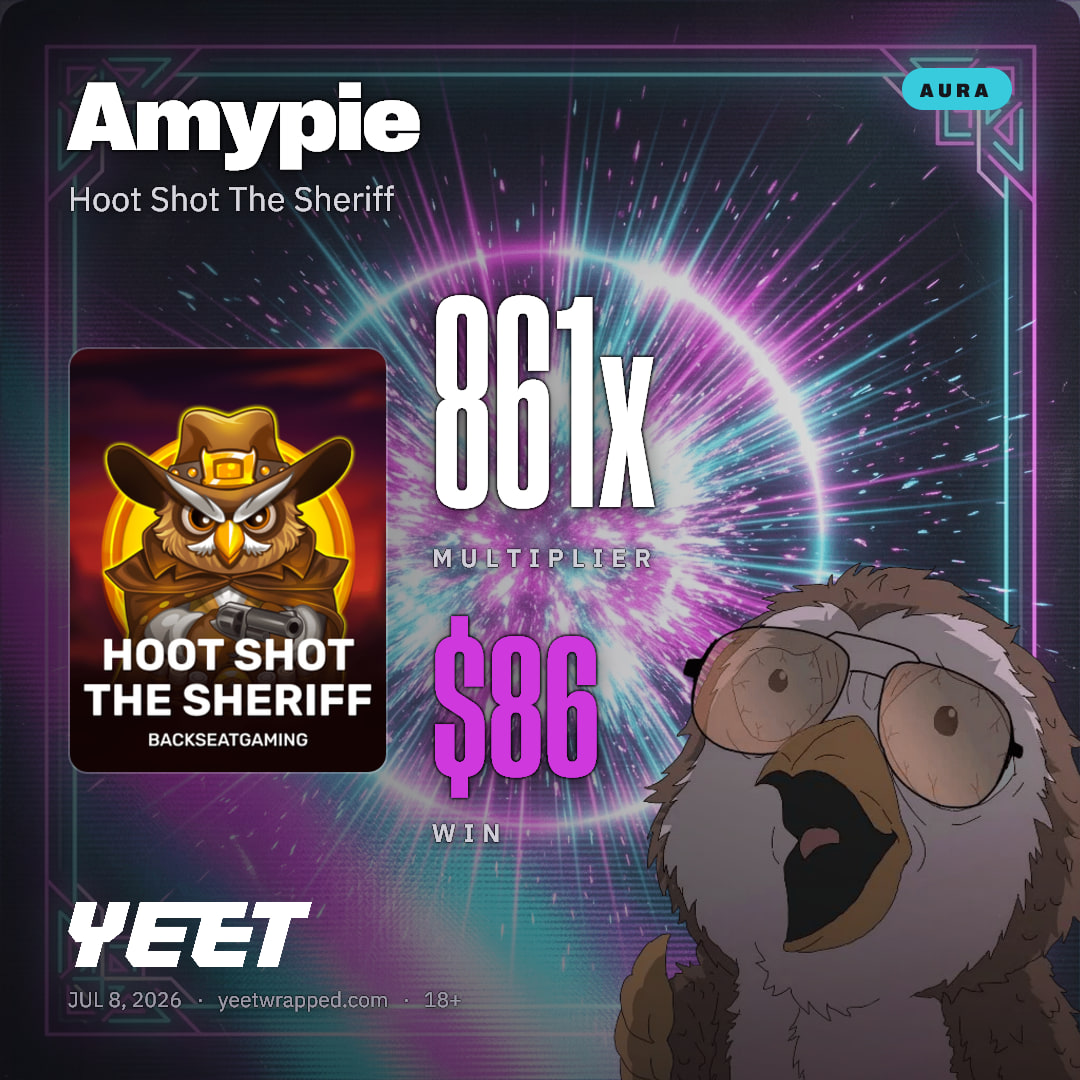 Amypie hit 861.4x on Hoot Shot The Sheriff