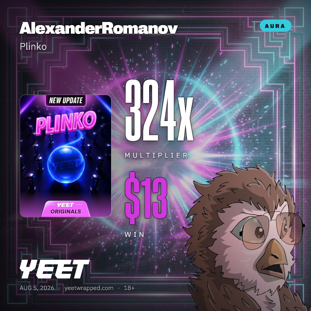 AlexanderRomanov hit 324x on Plinko