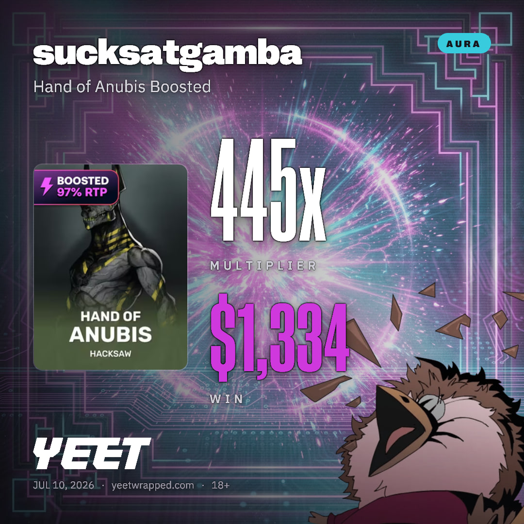 sucksatgamba hit 444.7x on Hand of Anubis Boosted