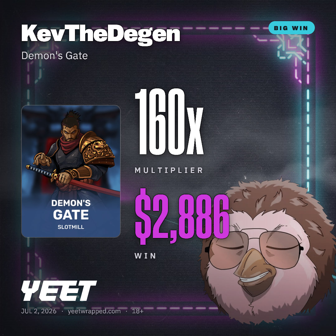 KevTheDegen hit 160.3x on Demon's Gate