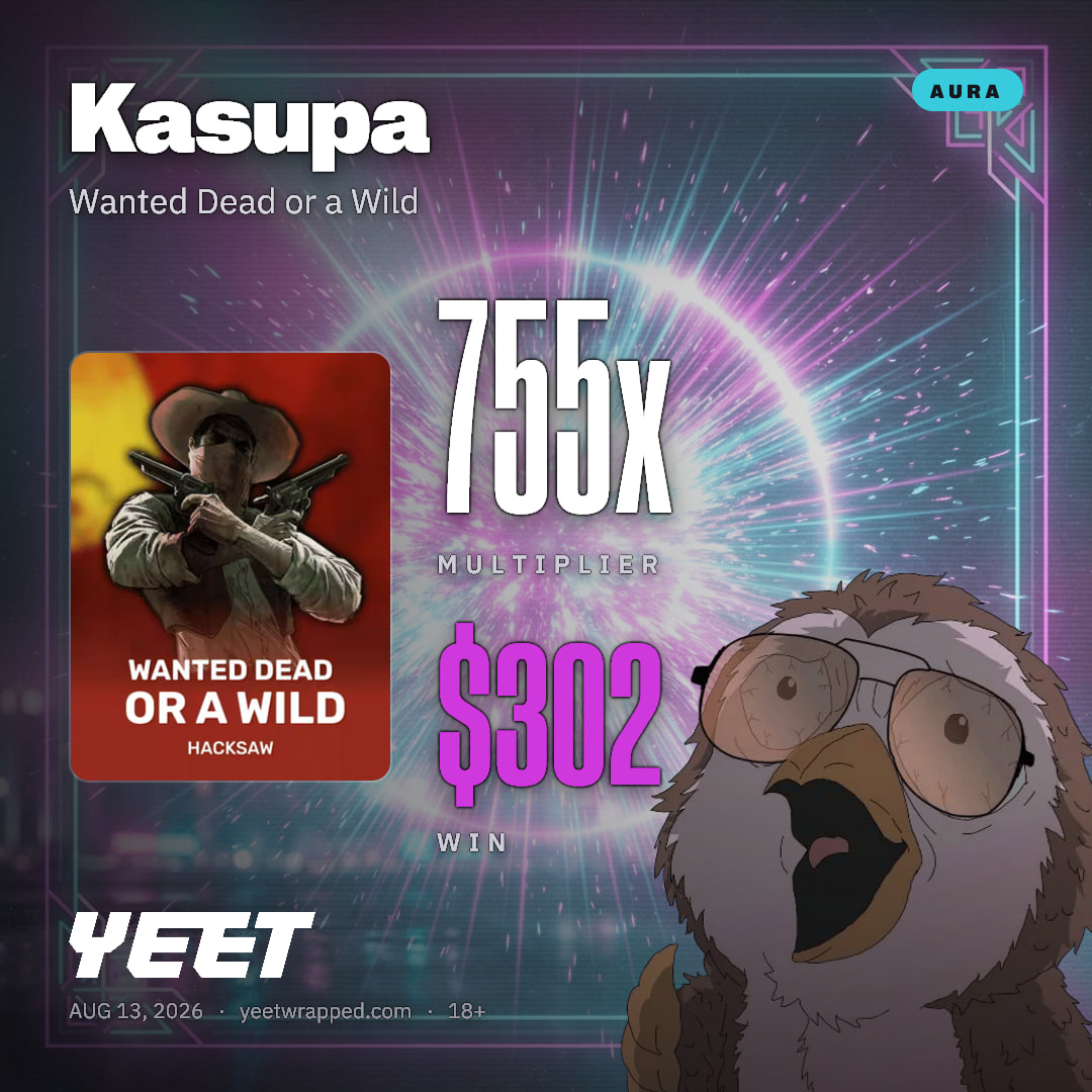 Kasupa hit 754.8x on Wanted Dead or a Wild