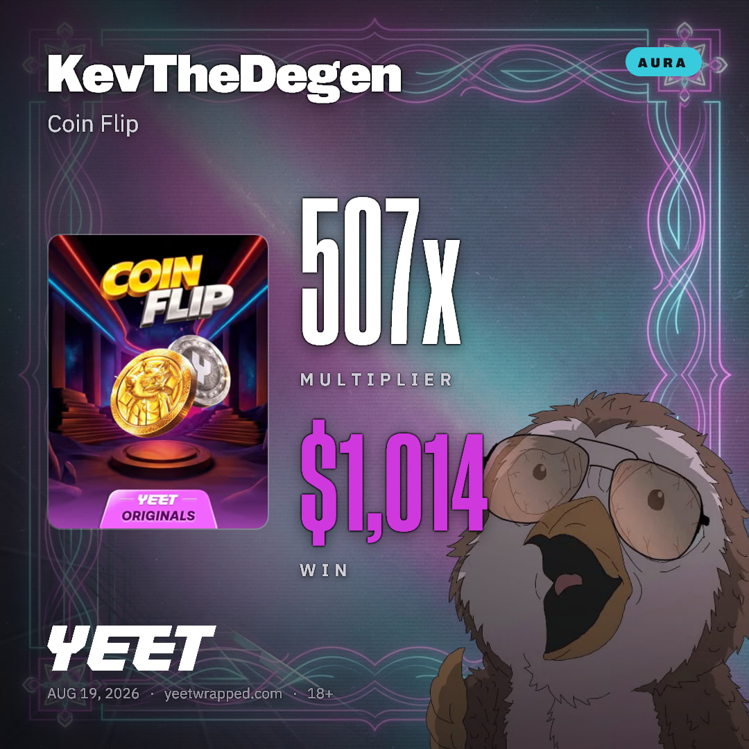 KevTheDegen hit 506.9x on Coin Flip