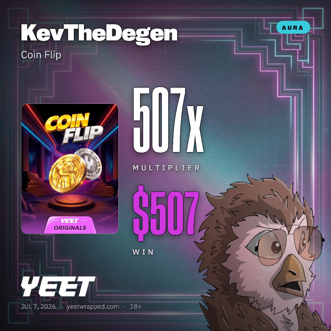 KevTheDegen hit 506.9x on Coin Flip