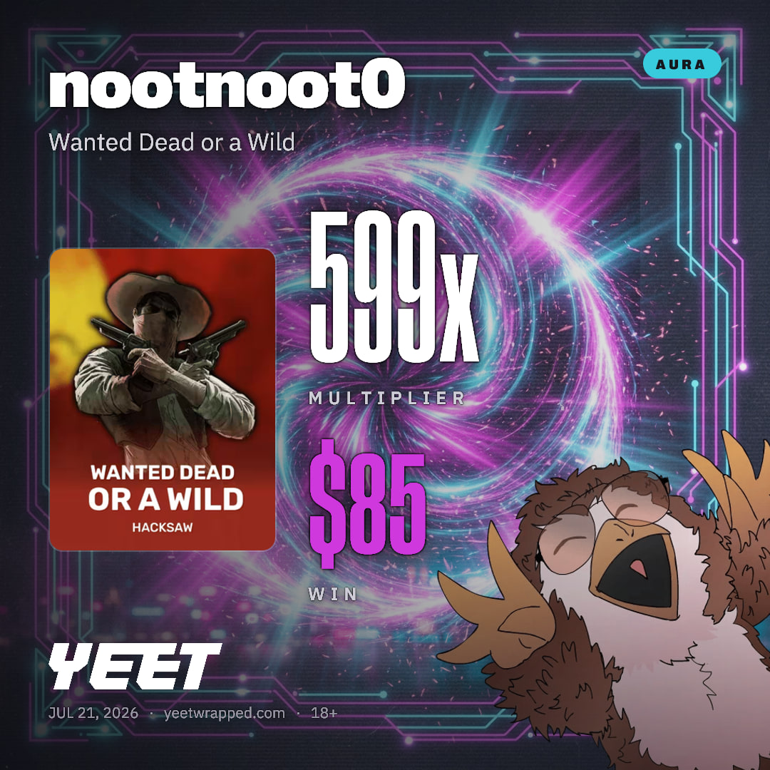 nootnoot0 hit 599.4x on Wanted Dead or a Wild