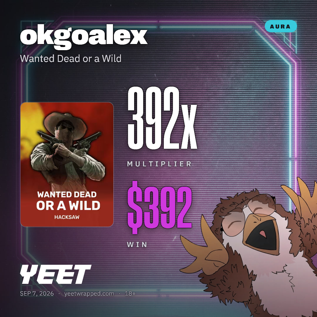 okgoalex hit 391.5x on Wanted Dead or a Wild