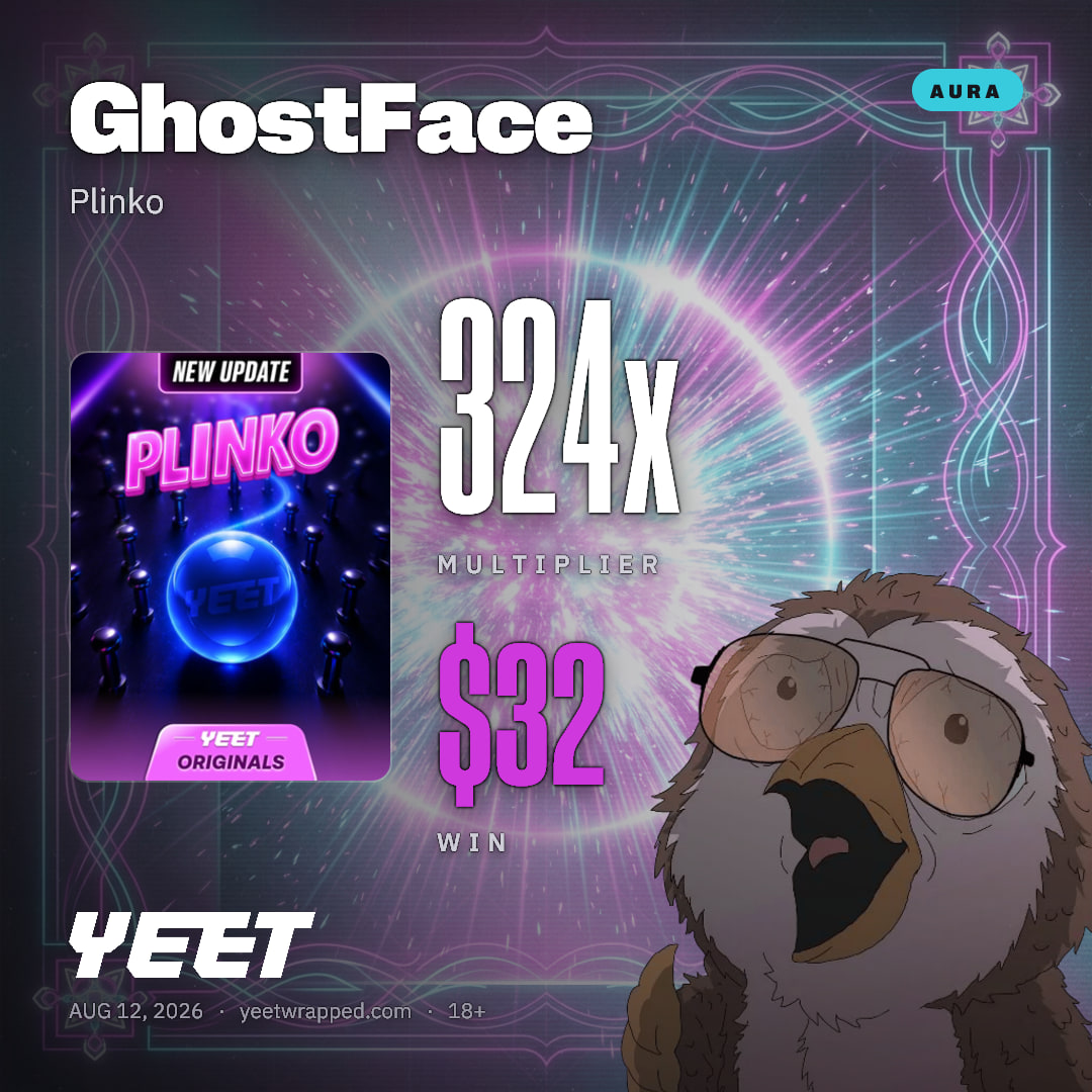 GhostFace hit 324x on Plinko