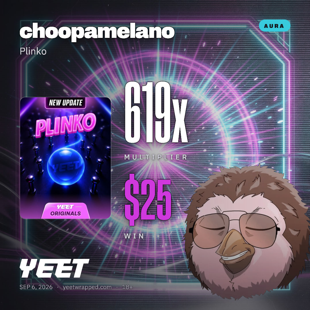 choopamelano hit 619x on Plinko