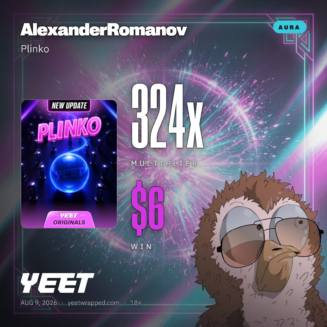 AlexanderRomanov hit 324x on Plinko