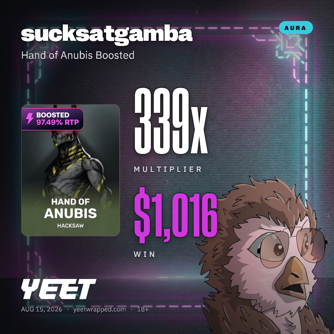 sucksatgamba hit 338.5x on Hand of Anubis Boosted