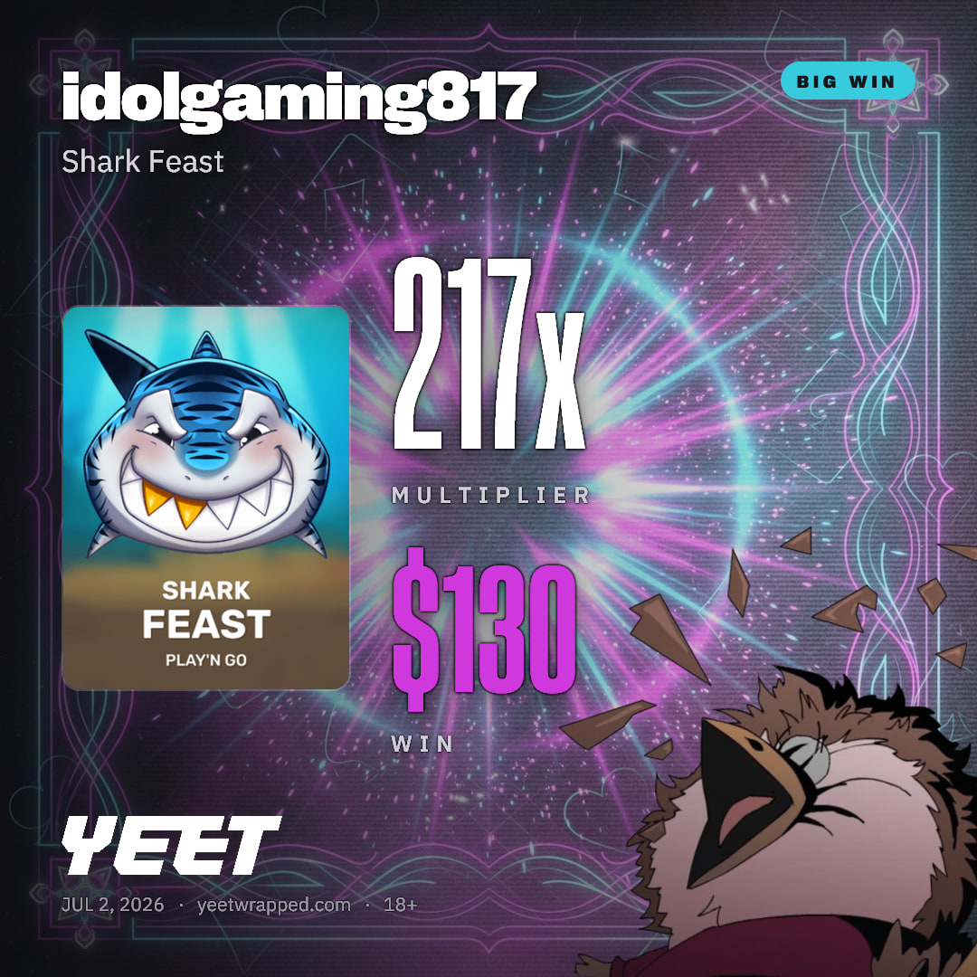 idolgaming817 hit 216.7x on Shark Feast
