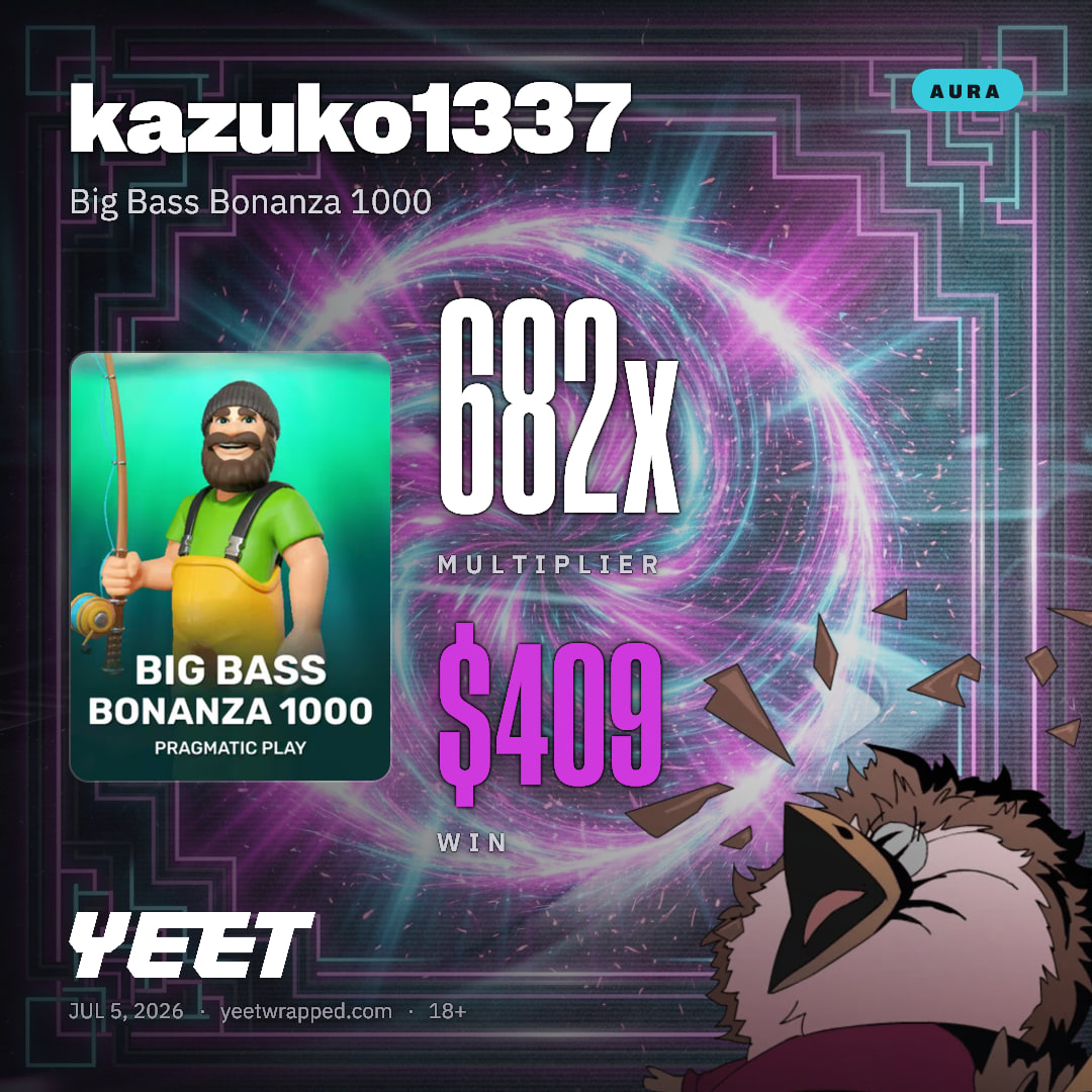 kazuko1337 hit 682.1x on Big Bass Bonanza 1000