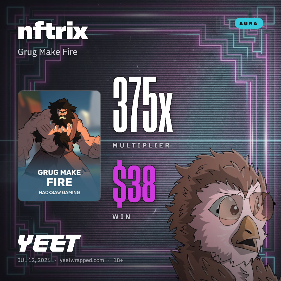 nftrix hit 375.3x on Grug Make Fire