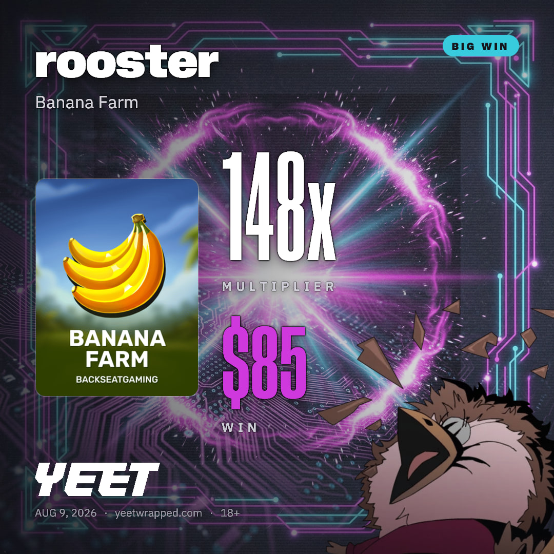 rooster hit 148.1x on Banana Farm