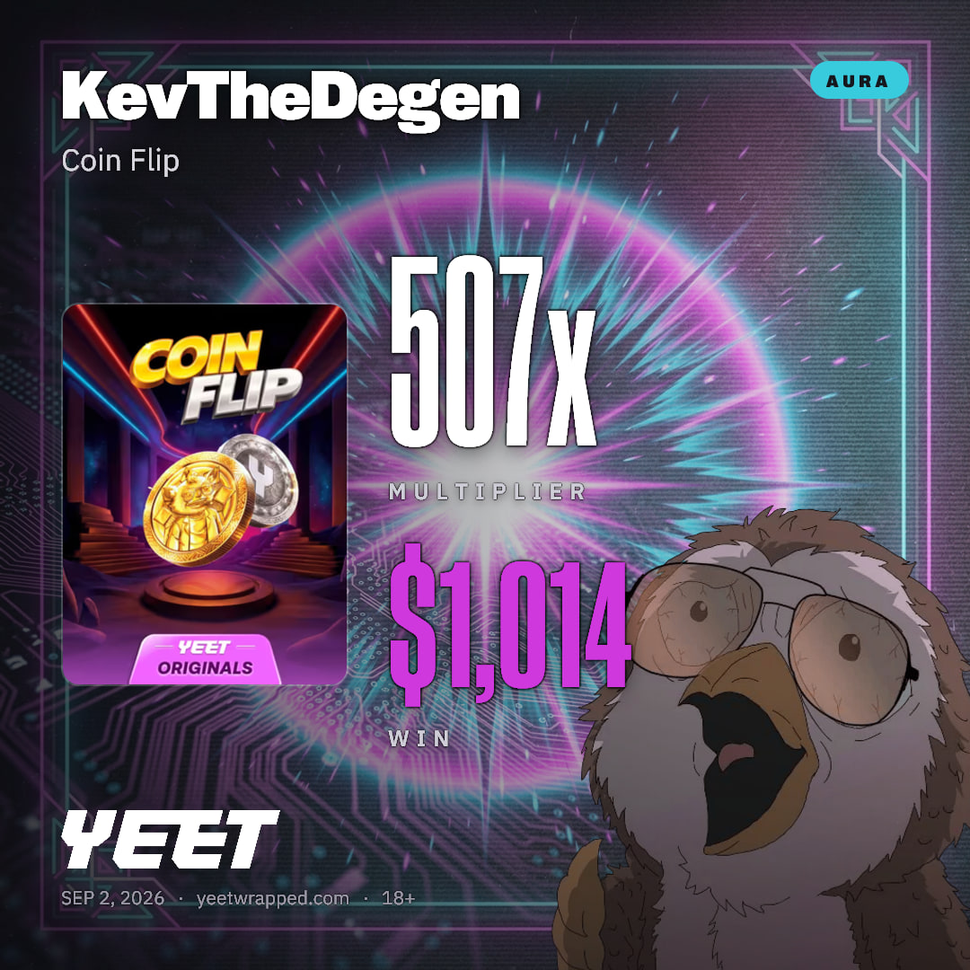 KevTheDegen hit 506.9x on Coin Flip