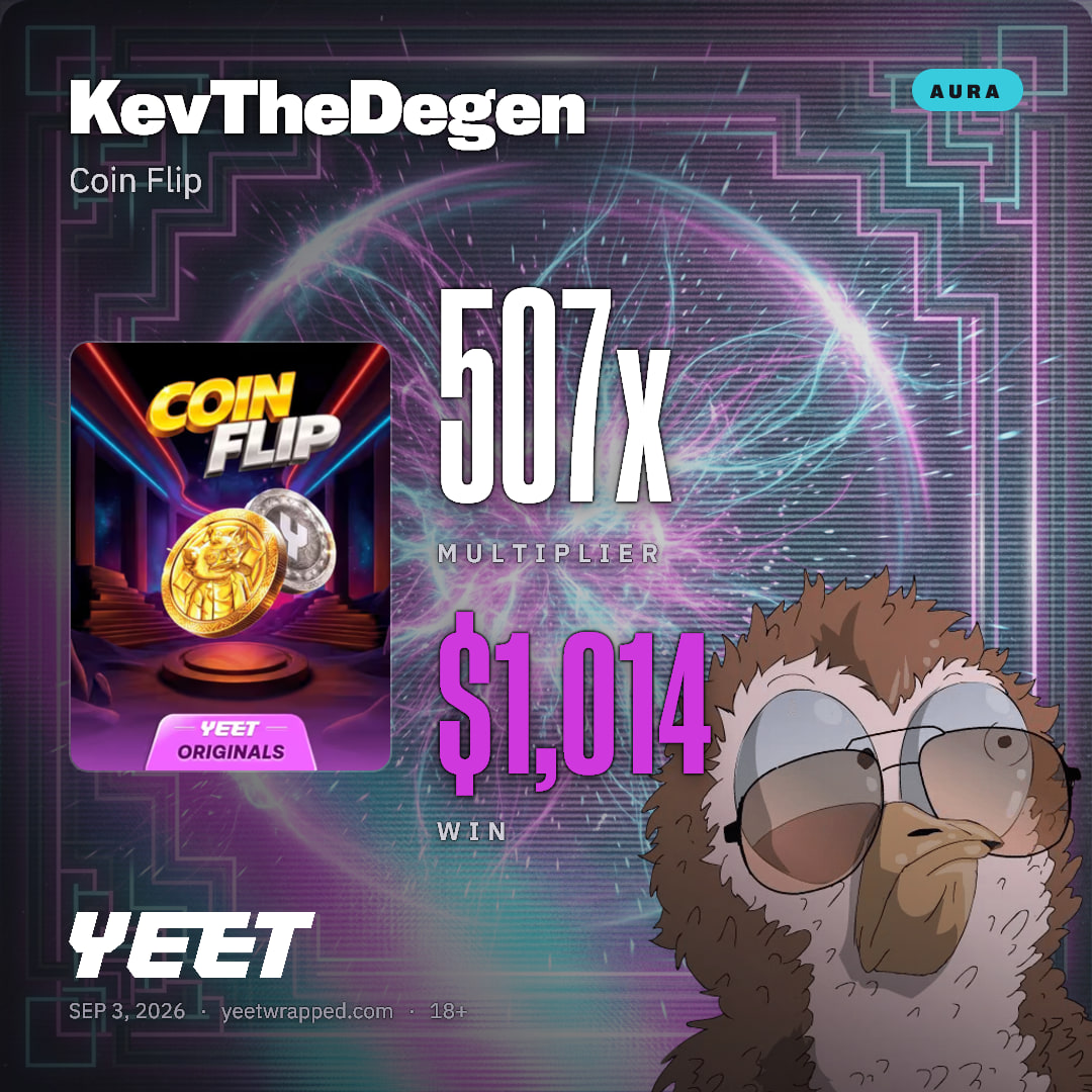 KevTheDegen hit 506.9x on Coin Flip