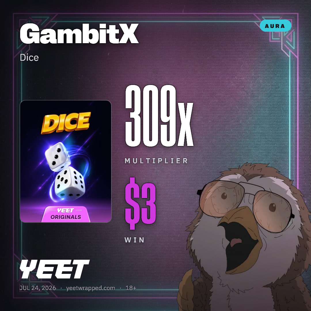 GambitX hit 309.4x on Dice