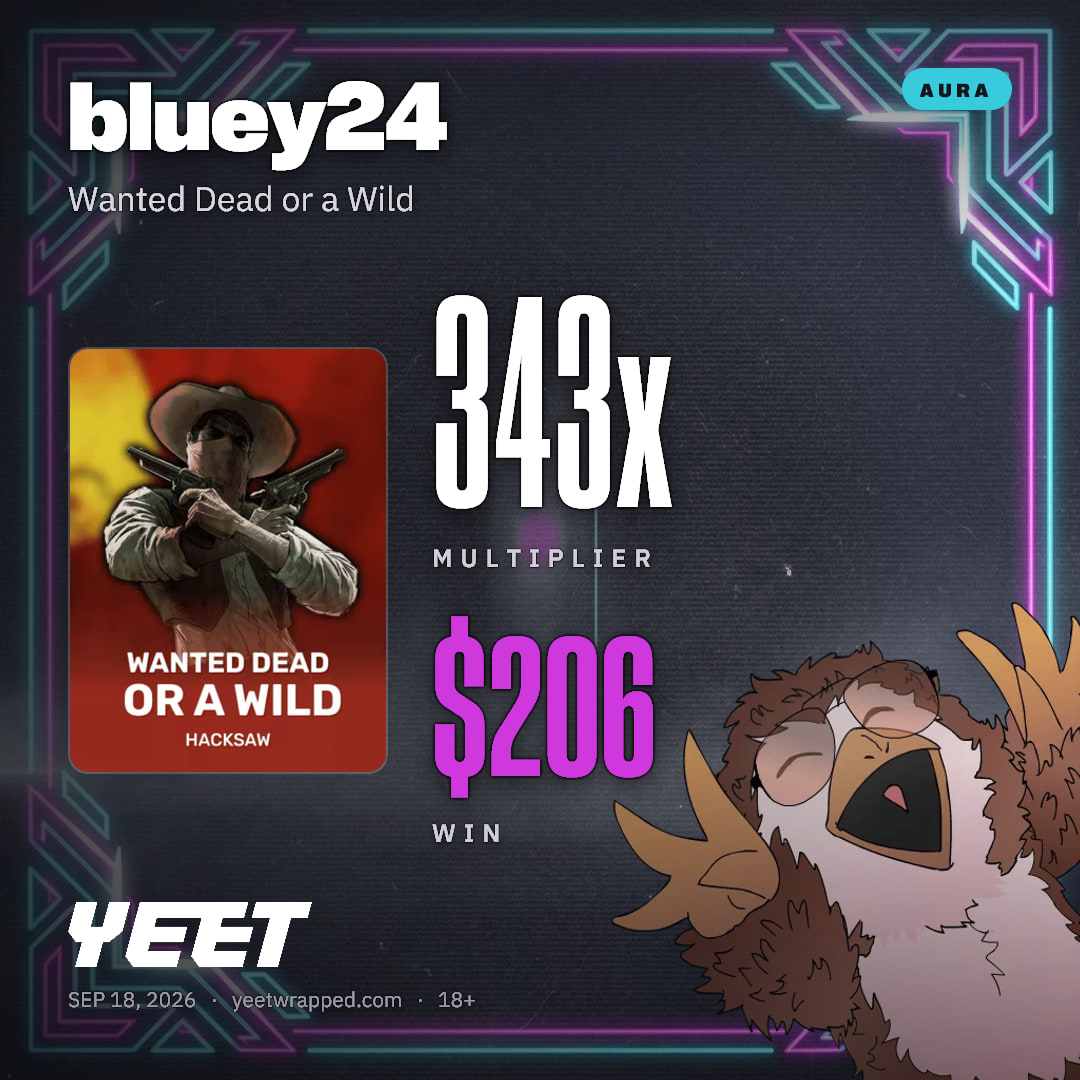 bluey24 hit 342.9x on Wanted Dead or a Wild