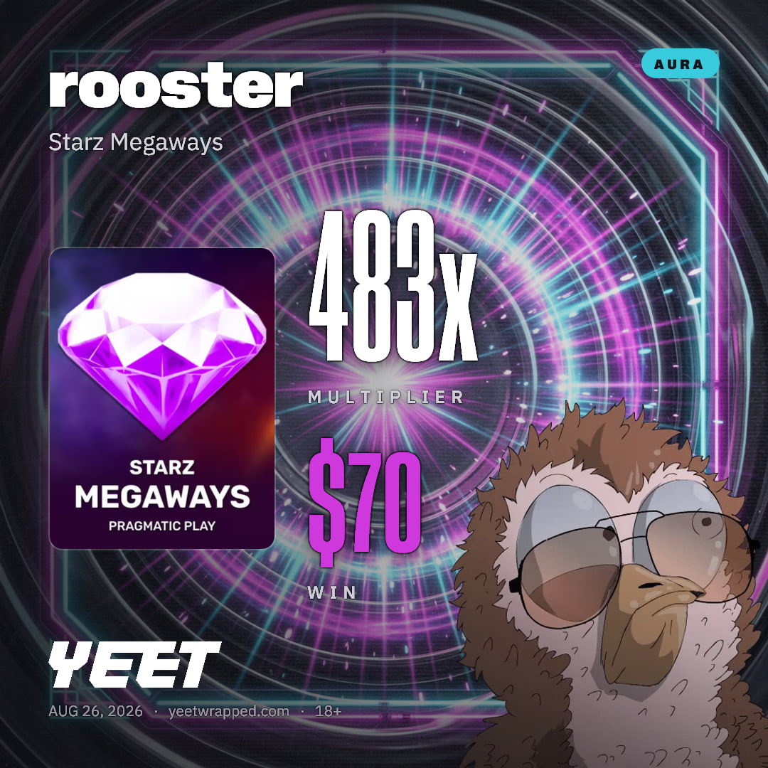 rooster hit 482.9x on Starz Megaways