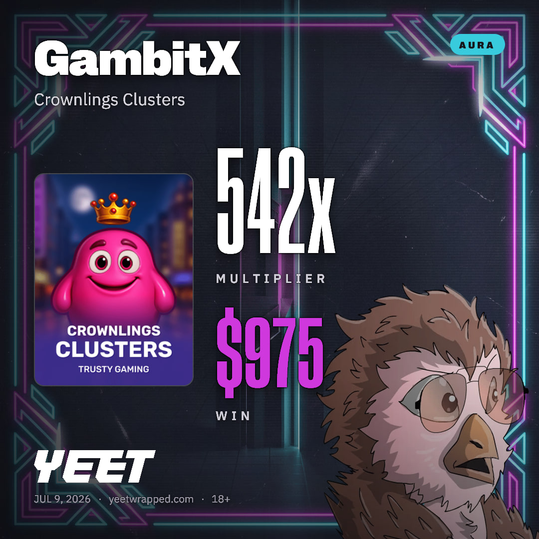 GambitX hit 541.9x on Crownlings Clusters