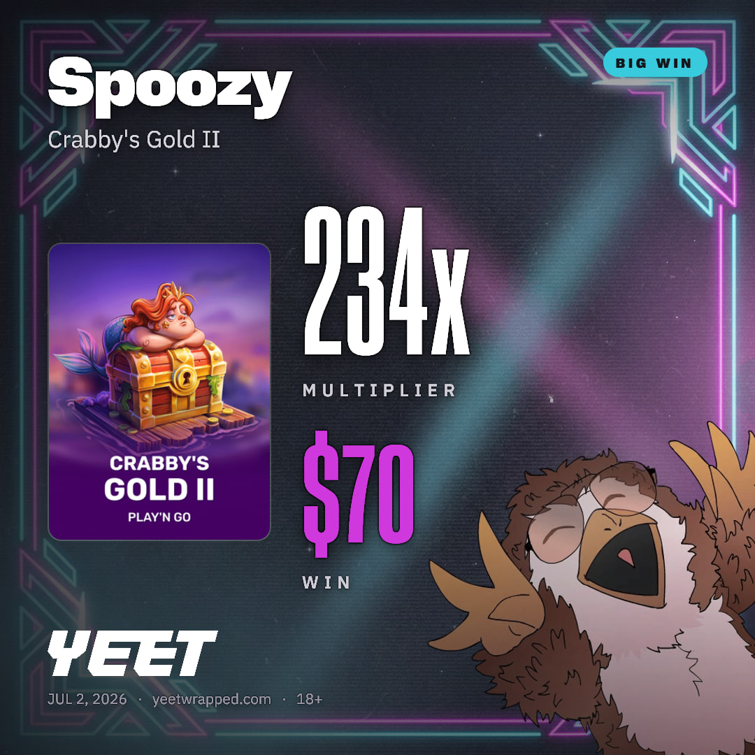 Spoozy hit 234.4x on Crabby's Gold II