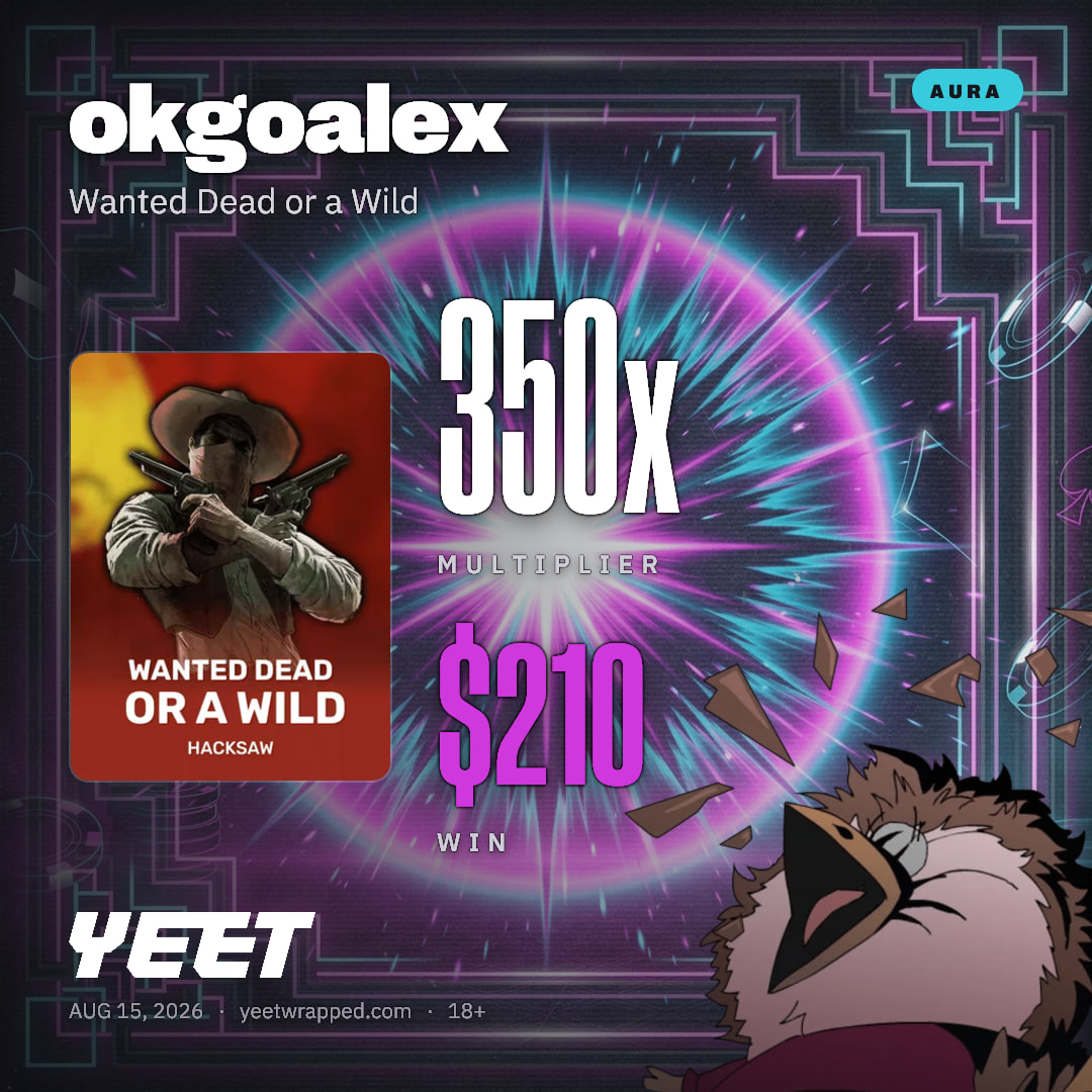 okgoalex hit 350.4x on Wanted Dead or a Wild