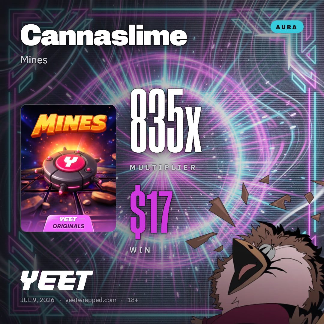 Cannaslime hit 834.9x on Mines