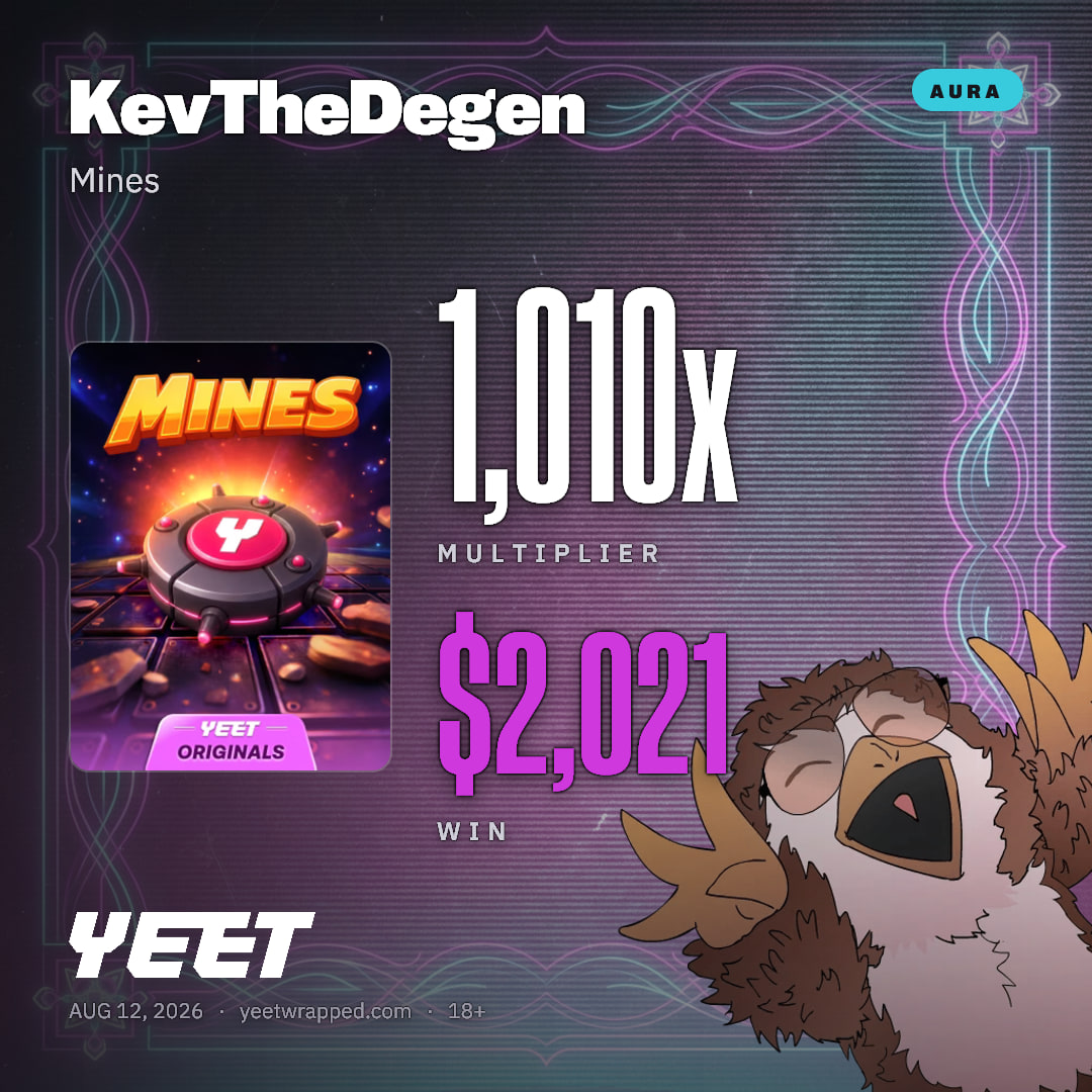 KevTheDegen hit 1,010x on Mines