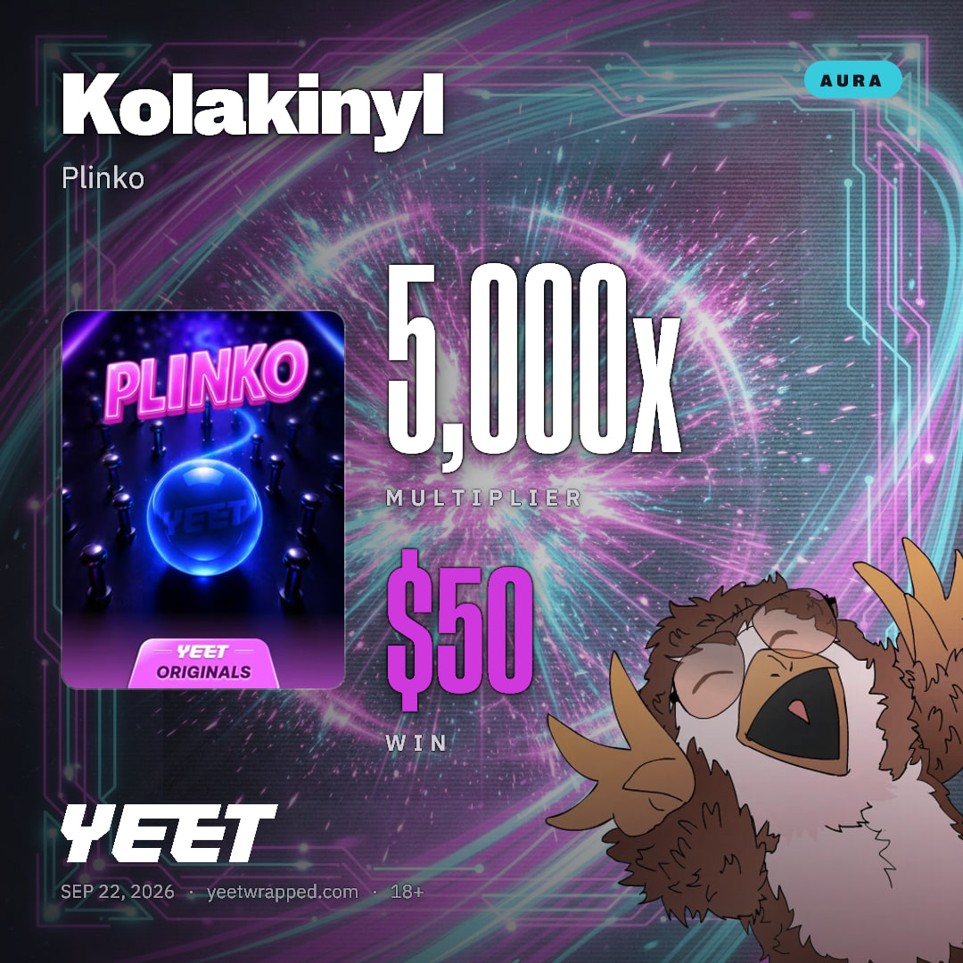 Kolakinyl hit 5,000x on Plinko
