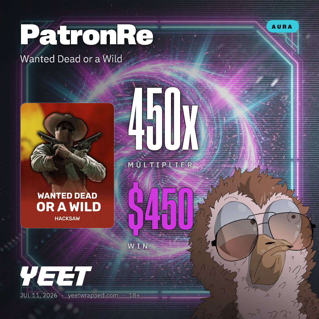 PatronRe hit 449.7x on Wanted Dead or a Wild