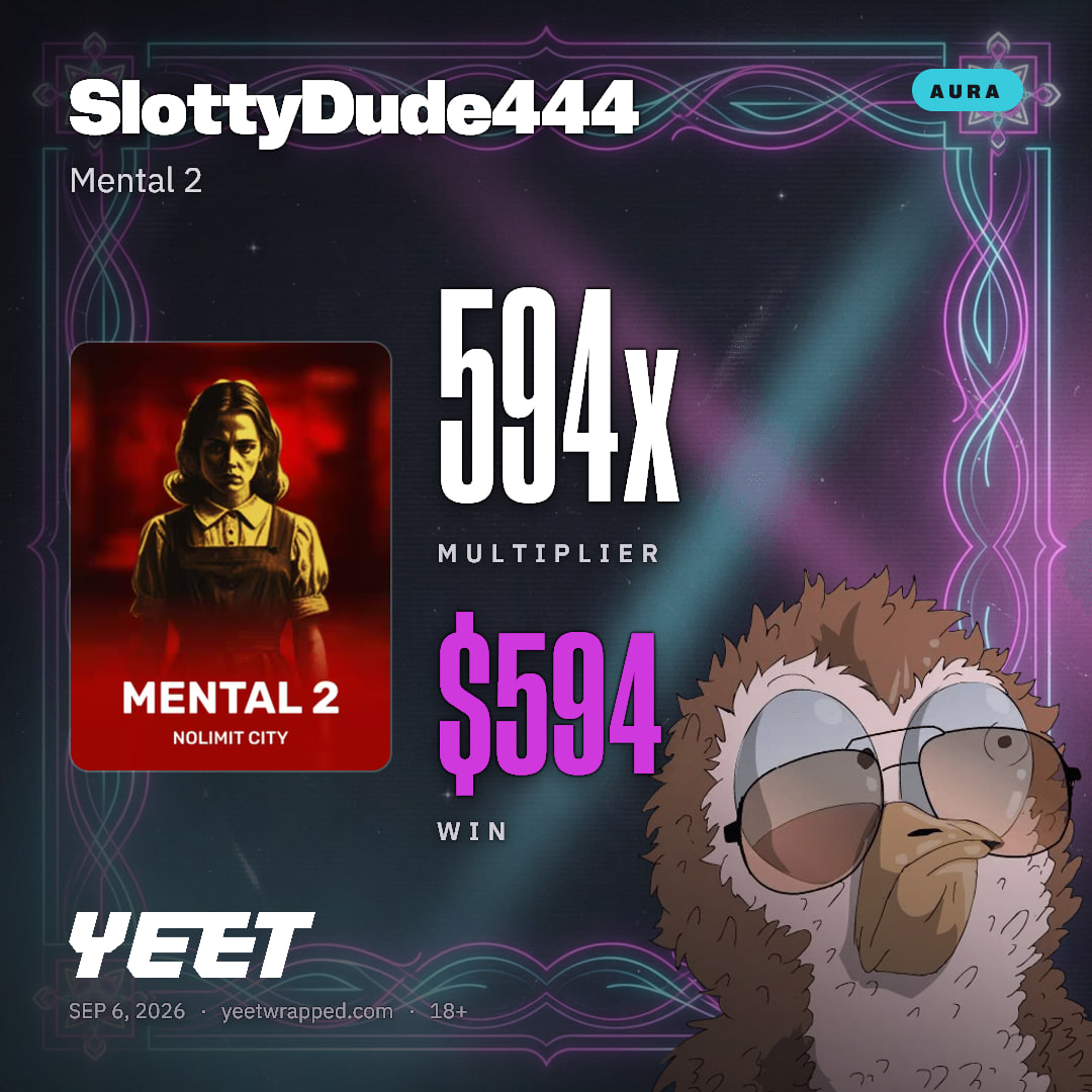 SlottyDude444 hit 593.9x on Mental 2