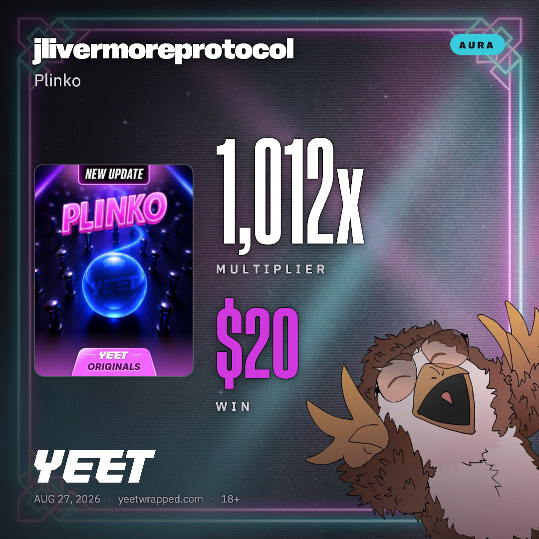 jlivermoreprotocol hit 1,012x on Plinko