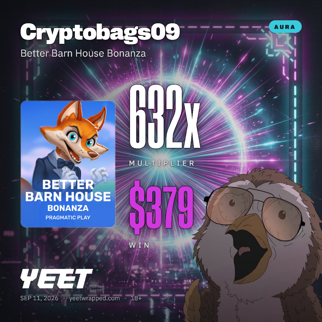 Cryptobags09 hit 631.9x on Better Barn House Bonanza