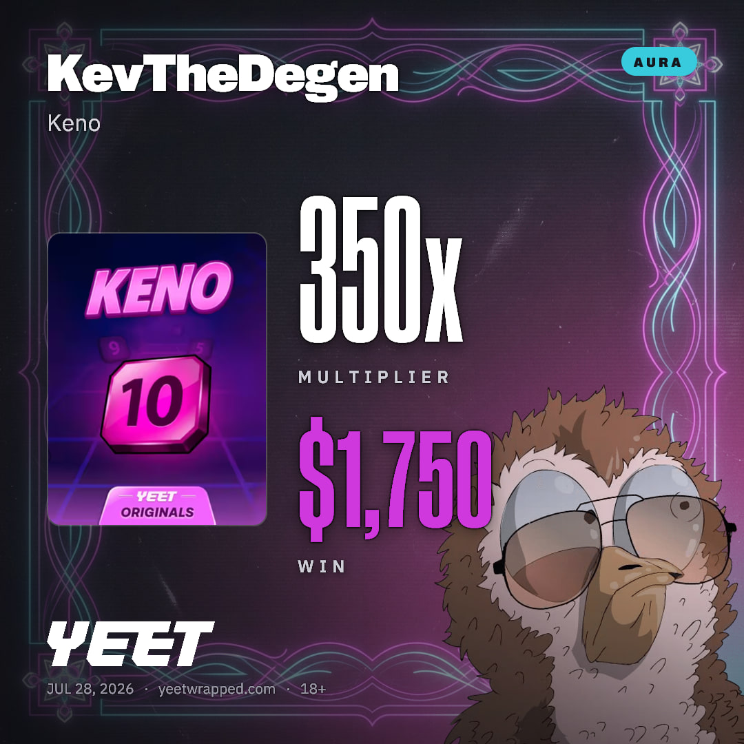 KevTheDegen hit 350x on Keno