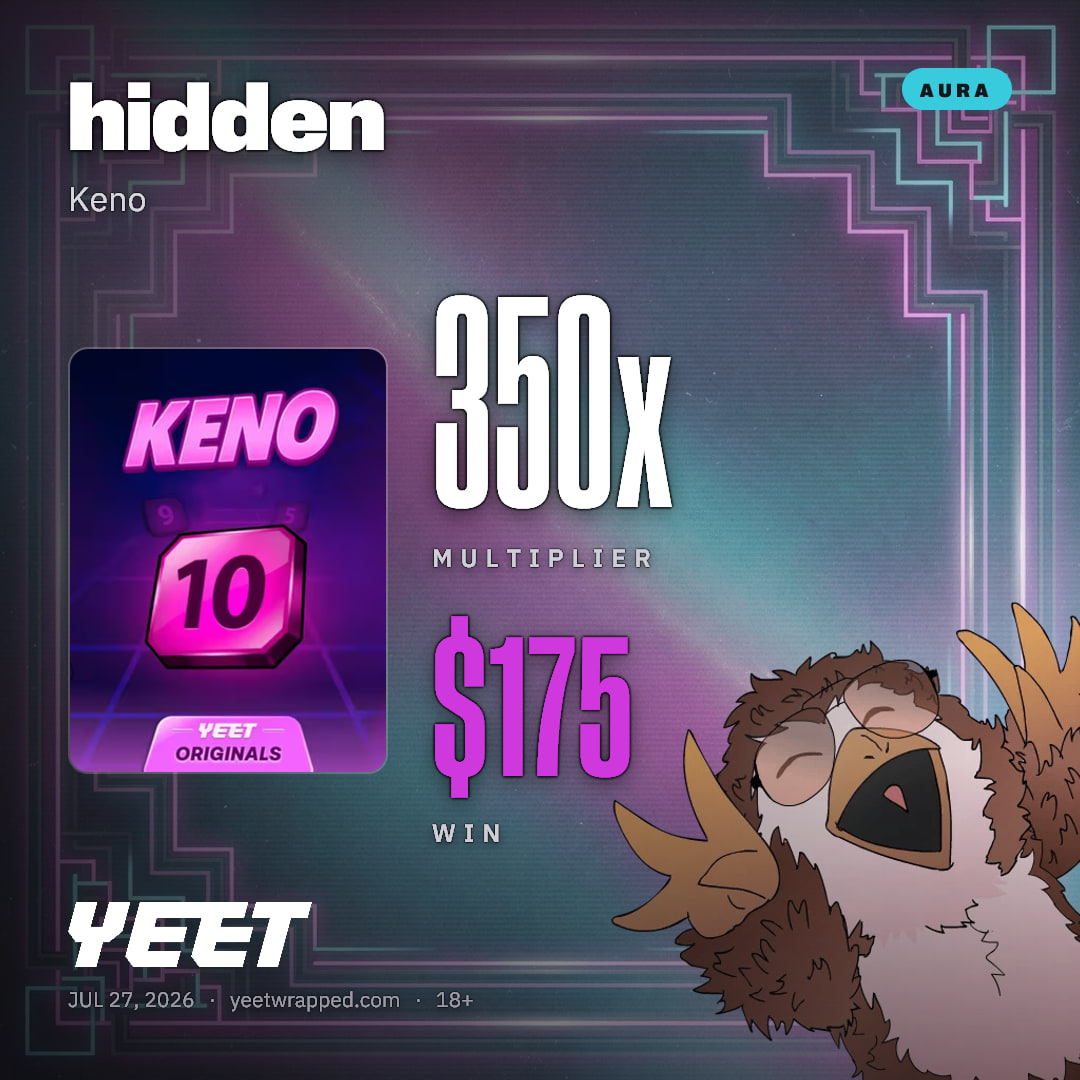 hidden hit 350x on Keno