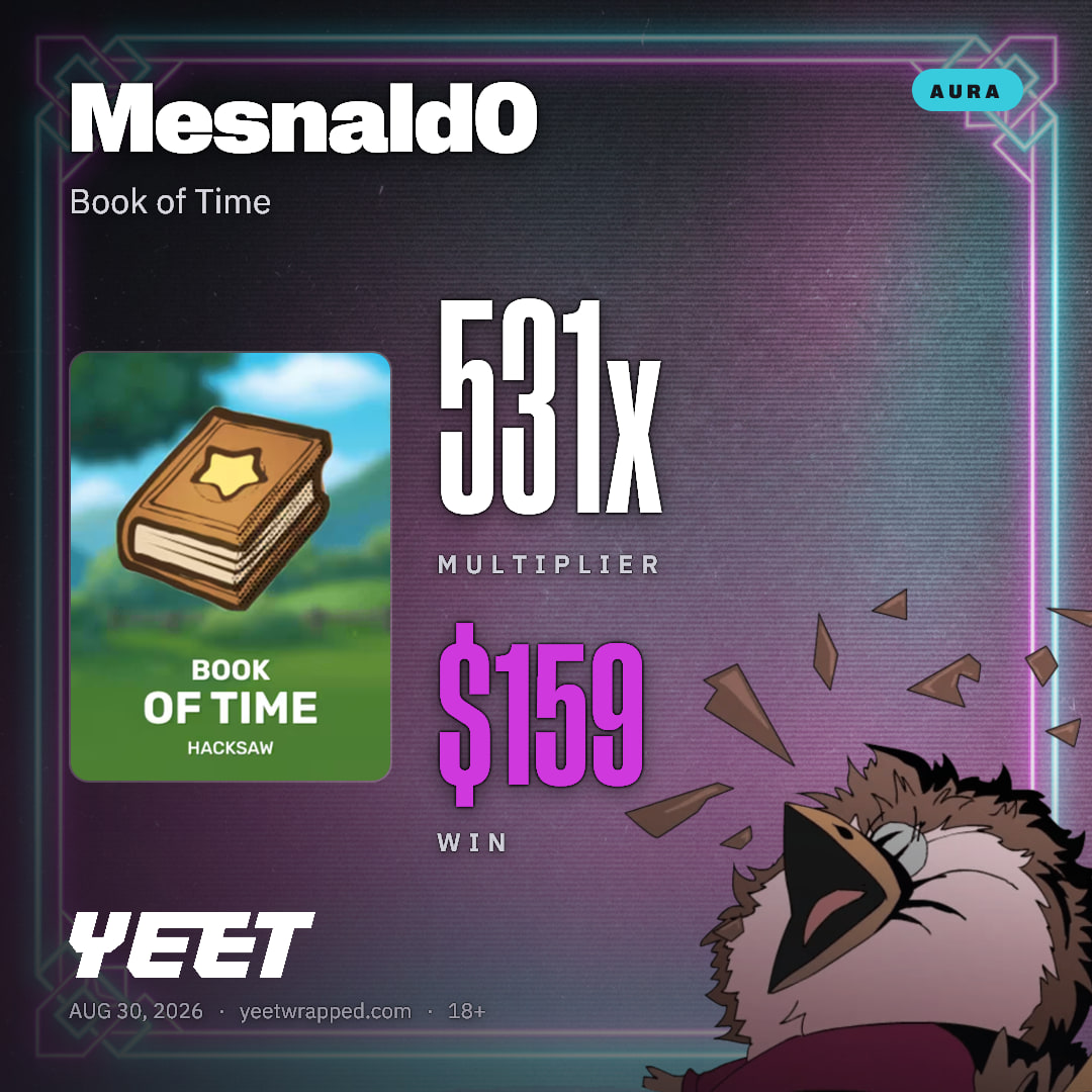 Mesnald0 hit 530.8x on Book of Time