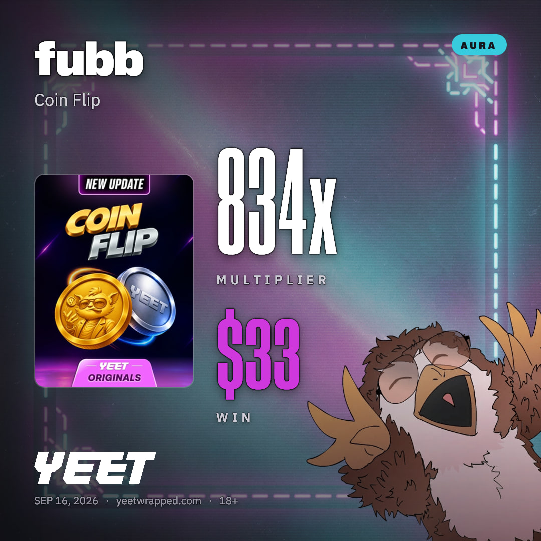 fubb hit 834.1x on Coin Flip